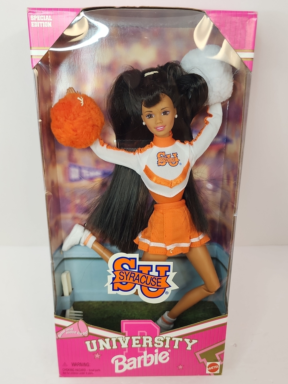 University Barbie Syracuse Cheerleader Doll Mattel Special Edition NRFB 1996